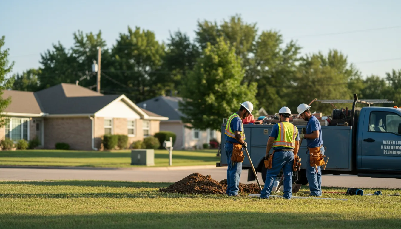 Residential water line and bathroom plumbing service in Thornton, IA